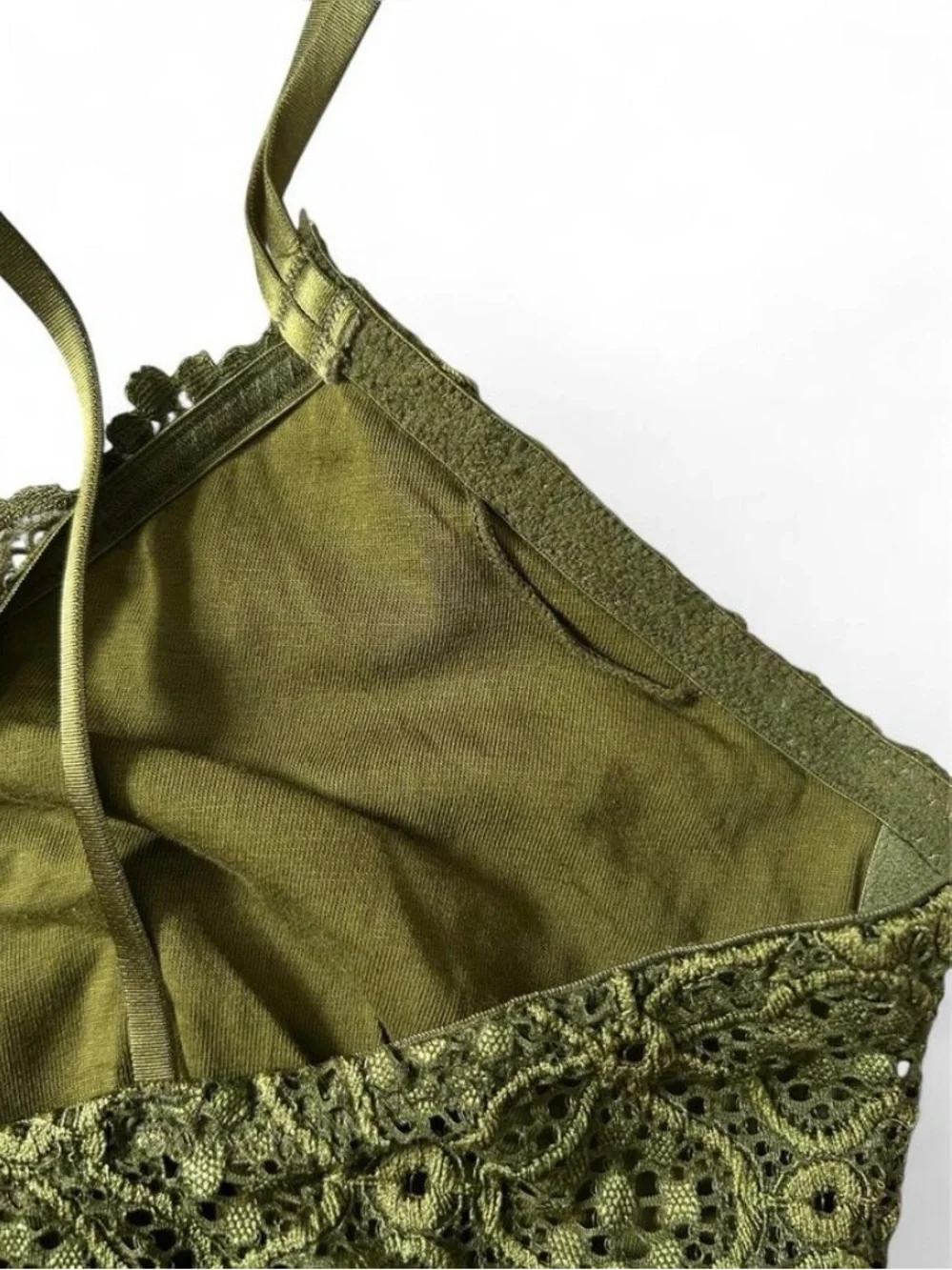 Auden Olive Green Lace Bralette